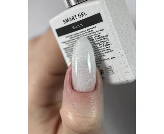 HEYLOVE Smart stavební gel „Bianco“ (se třpytem), 15 ml