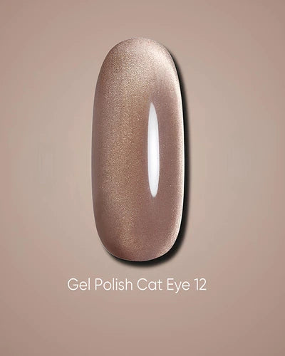 Dark Gel lak Cat Eye 12, 6 ml, zlatý