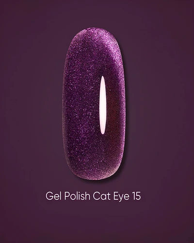 Dark Gel lak Cat Eye 15, 6 ml, fialový
