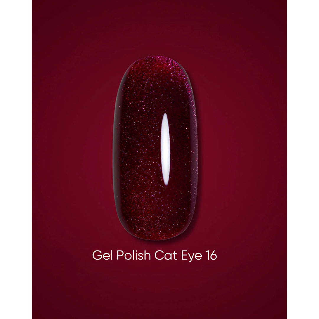 DARK Gel lak Cat Eye 16, 6 ml, červený