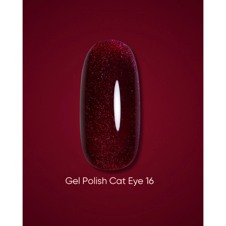 DARK Gel lak Cat Eye 16, 6 ml, červený