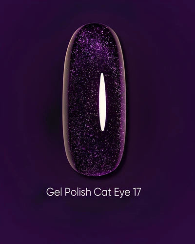 Dark Gel lak Cat Eye 17, 6 ml, fialový
