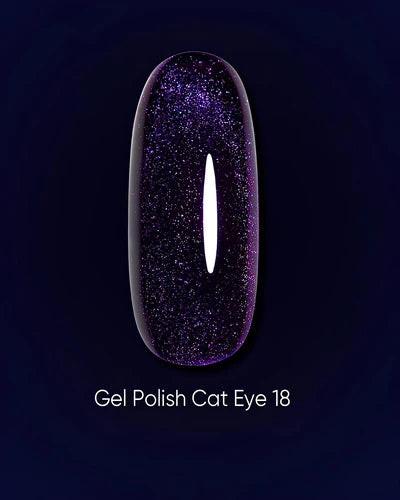 Dark Gel lak Cat Eye 18, 6 ml, modrý