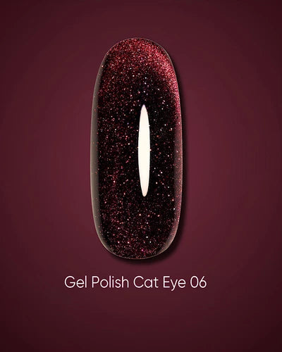 Dark Gel lak Cat Eye 06, 10 ml, červený