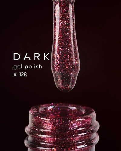 Dark Gel lak 129, 6 ml, fialovej s třpytkama