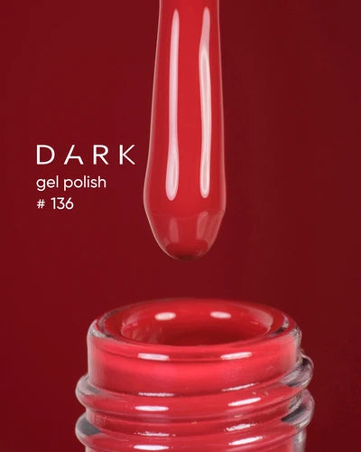 DARK Gel lak 136, 10 ml, červený