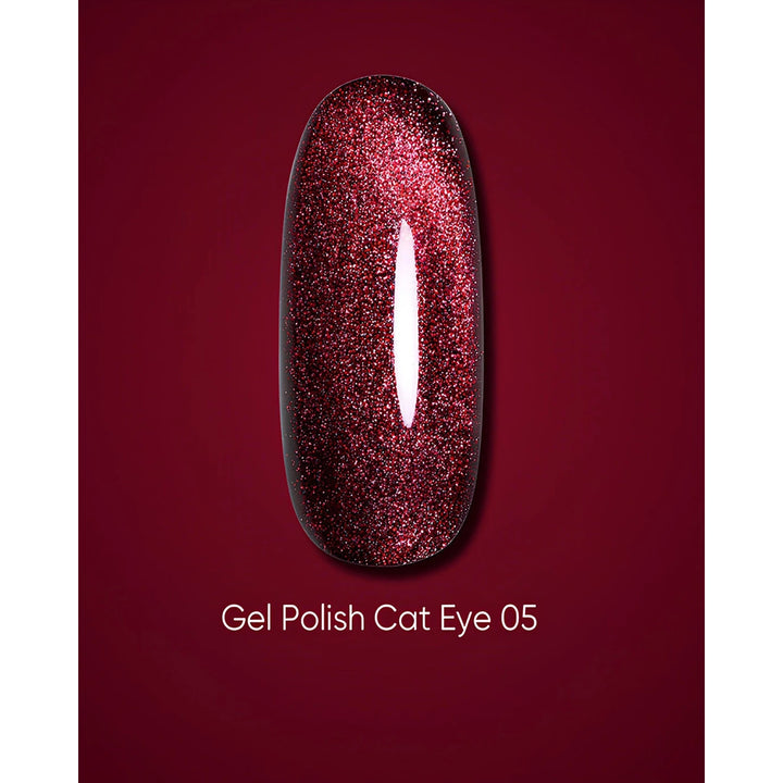 Dark Gel lak Cat Eye 05, 10 ml, červený