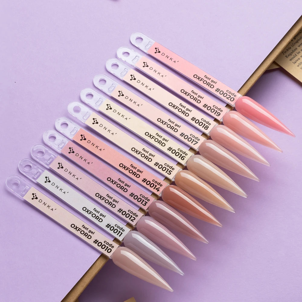 DNKa' Fast Gel Clio OXFORD – vzorník odstínů #0010–#0020