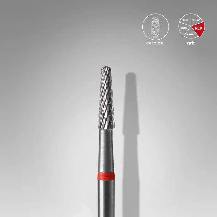 STALEKS Nail drill bit with carbide tip on a gray background