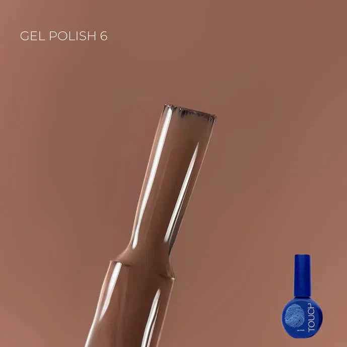 TOUCH Gel Polish 6, 9 ml, brown color.