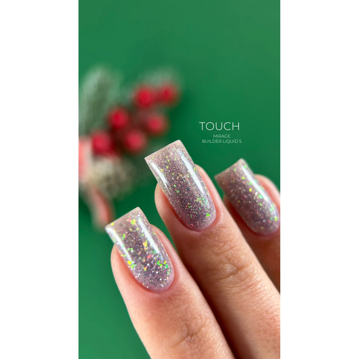 TOUCH Tekutý stavební gel MIRAGE 5, 15 ml, s třpytkama