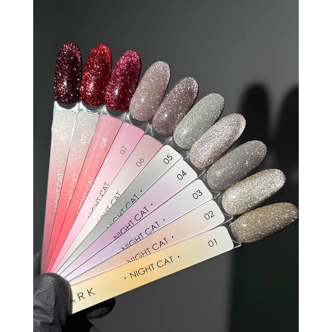 Dark Gel lak Night Cat 08, 6 ml, červený