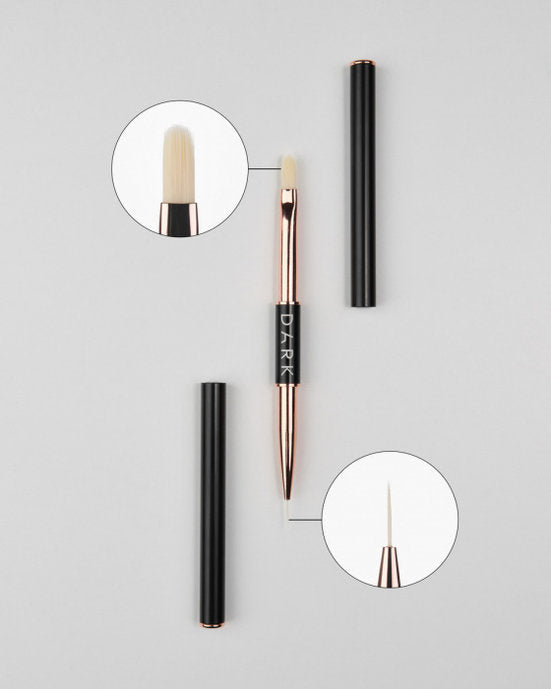 DARK Dvojstranný štětec Black Matte (Liner 10 mm + Gel 12 mm)