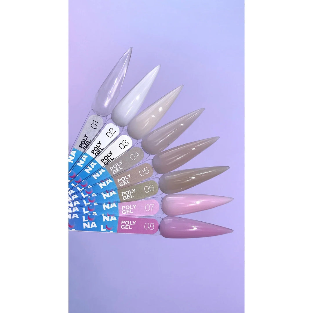 LUNA Poly Gel 08, 30 ml – vzorník odstínů