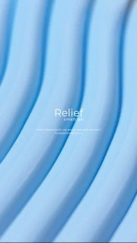 modry gel vyplňující celeý obrázek s nápisem Relief