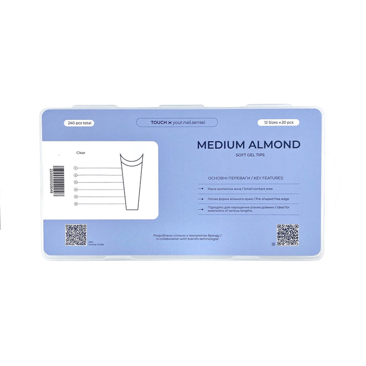 TOUCH Prodlužovací tipy, 240 ks, Almond Medium