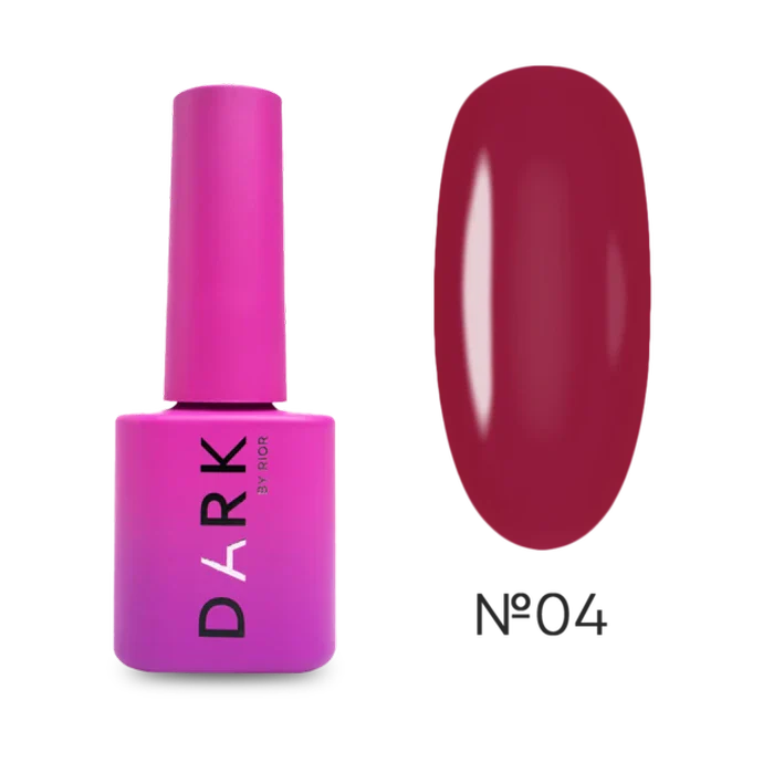 Pink nail polish bottle with a red nail color swatch on a background